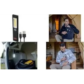 Brennenstuhl LED-akkukäsivalaisin PL 200 AC, musta/harmaa, 200 lm, COB LED, USB-C, klipsillä ja magneetilla