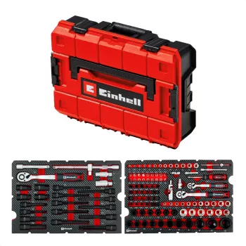 EINHELL-KWB E-Case työkalusalkku auto, 121-osainen (musta/punainen, työkalusarja harrastajamekaanikolle)