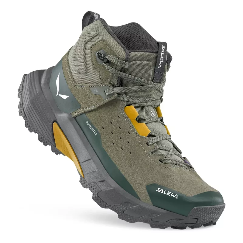 Salewa Pedroc 2 Leather Mid PTX vaelluskengät Dark Olive/Cactus EU 44
