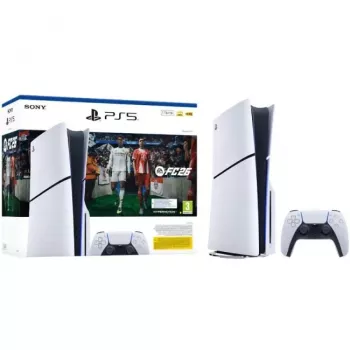 Sony PlayStation 5 Slim Disc Edition 1TB + EA Sports FC 26 -paketti - valkoinen/musta (CFI-2116A)