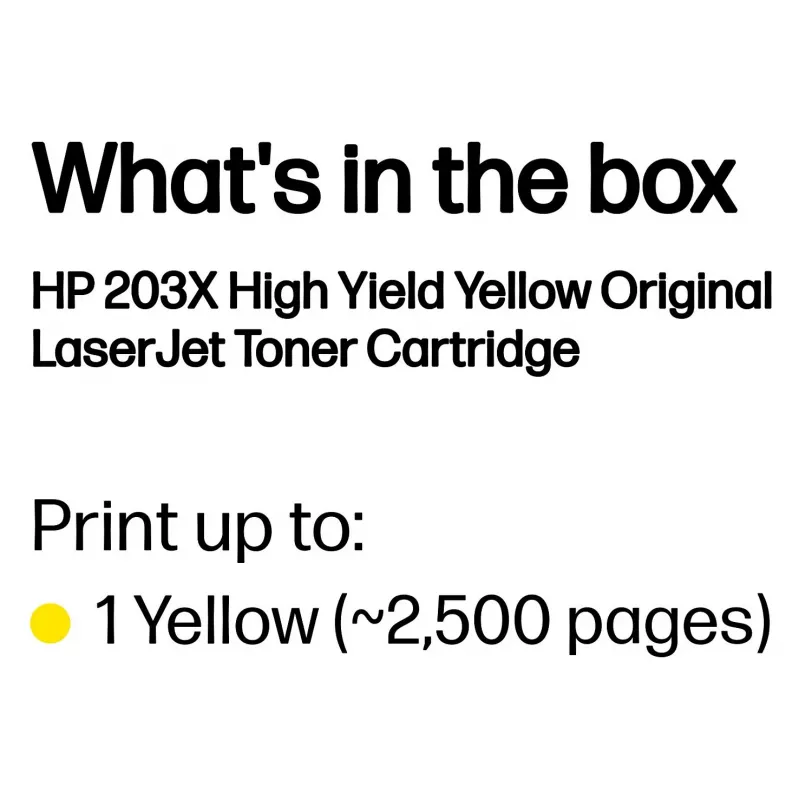 HP 203X High-Yield keltainen värikasetti (CF542X) | alkuperäinen HP LaserJet -värikasetti