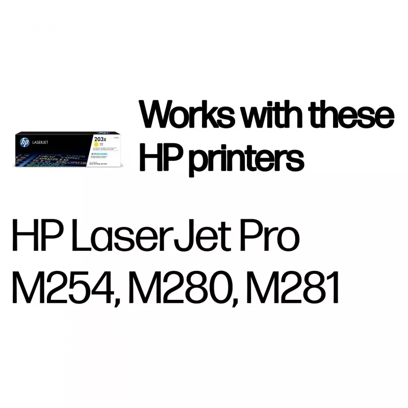 HP 203X High-Yield keltainen värikasetti (CF542X) | alkuperäinen HP LaserJet -värikasetti
