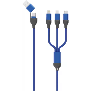 2GO 797360 USB-kaapeli 1,2 m USB A/USB C/USB C/Micro-USB B/Lightning musta - sininen