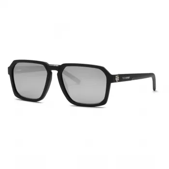 PHILIPP PLEIN SPORT miesten aurinkolasit SSP030 - 59/17/145 mm, mustat asetaattikehykset, harmaat linssit, UV400-suoja