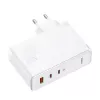 Baseus Travel Charger GaN5 Pro pikaseinälaturi, C+C+U, 140 W, valkoinen, EU-pistoke (CCGP100202)