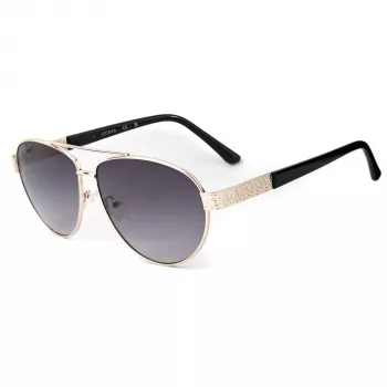 Guess GF0414-6032B unisex-neliömäiset aurinkolasit, kiiltävän musta kehys, ruskea liukuvärilinssi, 60/12/140 mm