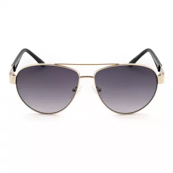 Guess GF0414-6032B unisex-neliömäiset aurinkolasit, kiiltävän musta kehys, ruskea liukuvärilinssi, 60/12/140 mm