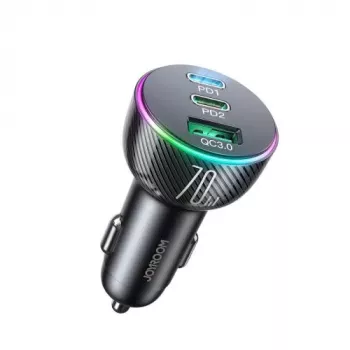 Joyroom 3-in-1 autolaturi Bluetooth-FM-lähettimellä, 70W PD, musta (JR-CL26)