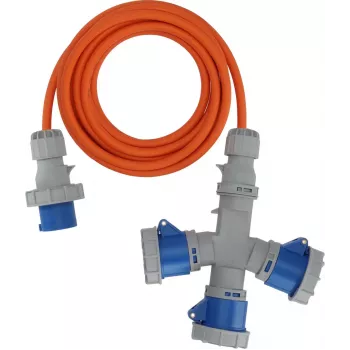 Brennenstuhl 1167670205 jatkojohto 2m H07RN-F 3G 2.5mm² 16A 230V IP44 Schuko harmaa/sininen/oranssi