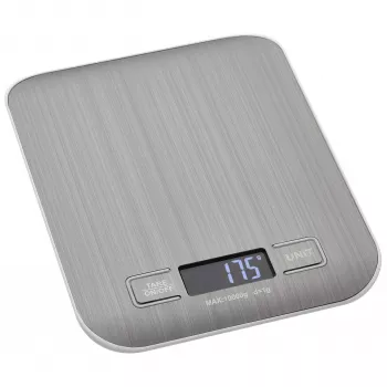 TFA Dostmann AMARETTI digitaalinen keittiövaaka, 10 kg kapasiteetti, 1 g tarkkuus, hopea (50.2004.54)