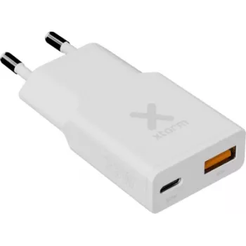 Xtorm Go2 Series SlimLine seinälaturi 25W 1x USB-C USB-A valkoinen