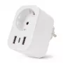 ENTAC Smart WiFi pistoke 1x Schuko ja 2x USB-A ja 1x USB-C, valkoinen