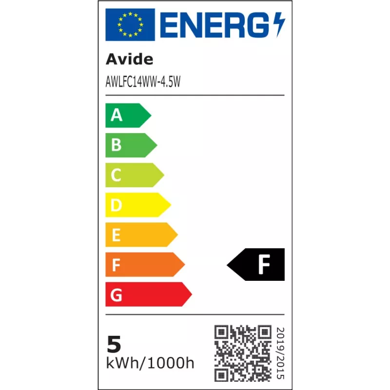 Avide LED Filament kynttilälamppu 4,5W E14 lämmin valkoinen 2700K