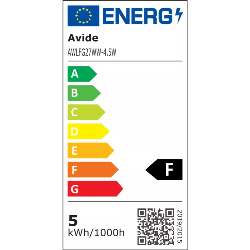 Avide LED Filament Globe lamppu 4,5W E27 lämmin valkoinen 2700K
