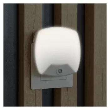 ENTAC Night Light 0,5W neliö kylmä valkoinen hämäräkytkimellä