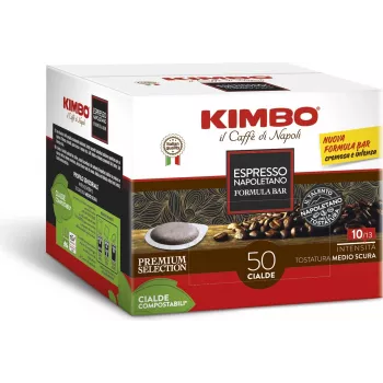 Kimbo NAPOLETANO 44 mm ESE -padit 50 kpl x 7 g tummapaahtoinen jauhettu kahvi