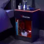 X Rocker -peliyöpöytä RGB LED-valaistuksella, harmaa/punainen