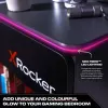 X Rocker -peliyöpöytä RGB LED-valaistuksella, harmaa/punainen