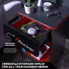 X Rocker -peliyöpöytä RGB LED-valaistuksella, harmaa/punainen