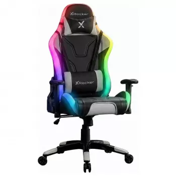 XROCKER pelituoli Black Neo Motion RGB LED-valaistuksella ja Comfort-tyynyillä