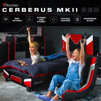 XROCKER Gaming & Racing yhden hengen sänky 90x190cm punainen tekonahka