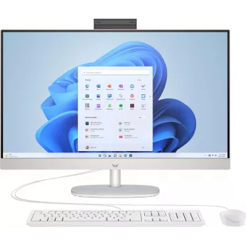 HP 27-cr0501ng 27 tuuman All-in-One-PC, AMD Ryzen 5 7520U, 8 GB RAM, 512 GB SSD, Snow White