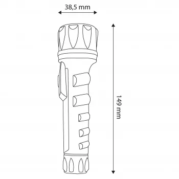 ENTAC EFL-2AA-PL LED-taskulamppu 2xAA ABS-muovi musta 30 lumenia