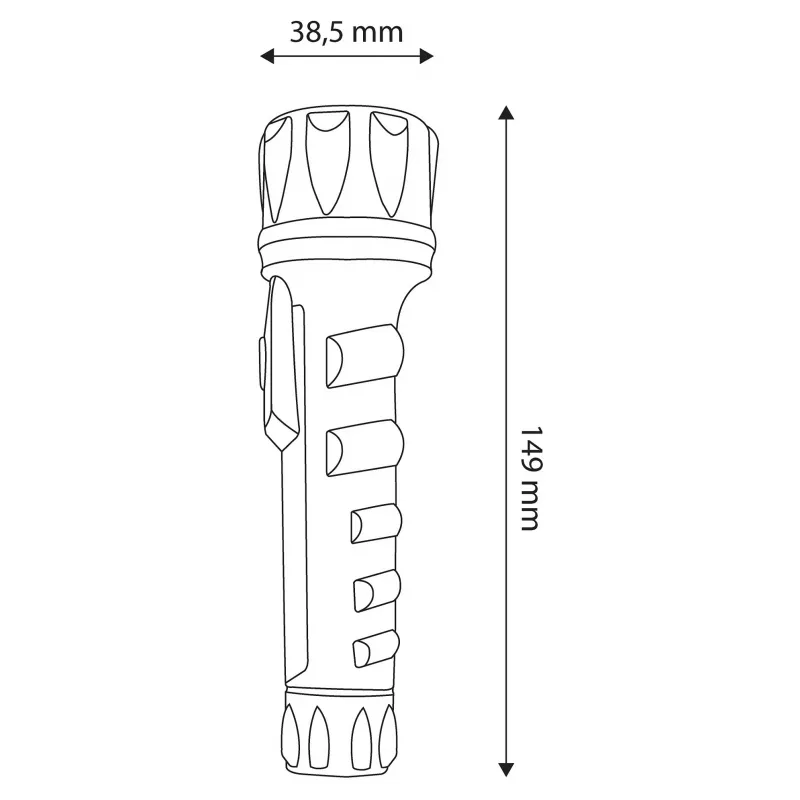 ENTAC EFL-2AA-PL LED-taskulamppu 2xAA ABS-muovi musta 30 lumenia