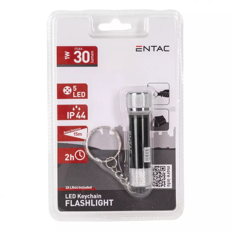ENTAC 5 LED avaimenperä-taskulamppu musta