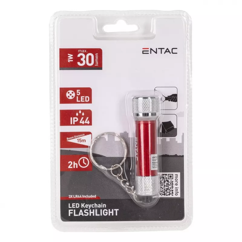 ENTAC 5 LED avaimenperä-taskulamppu punainen