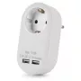 ENTAC pistorasia-adapteri 2x USB-A valkoinen