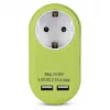 ENTAC pistorasia-adapteri 2x USB-A lime