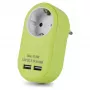 ENTAC pistorasia-adapteri 2x USB-A lime