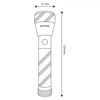 ENTAC 1W LED-taskulamppu alumiini musta AA-paristo