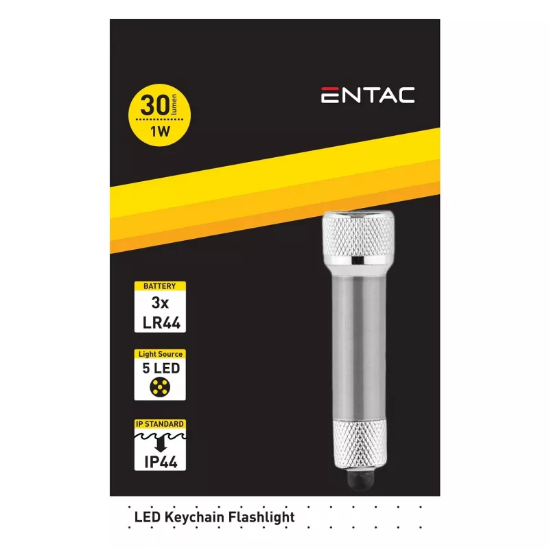 ENTAC 5 LED-avaimenperälamppu hopea