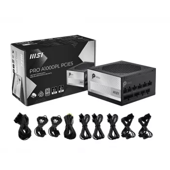 MSI PRO A1000PL PCIE5 1000W 80 PLUS Gold Fully Modular ATX 3.0 virtalähde