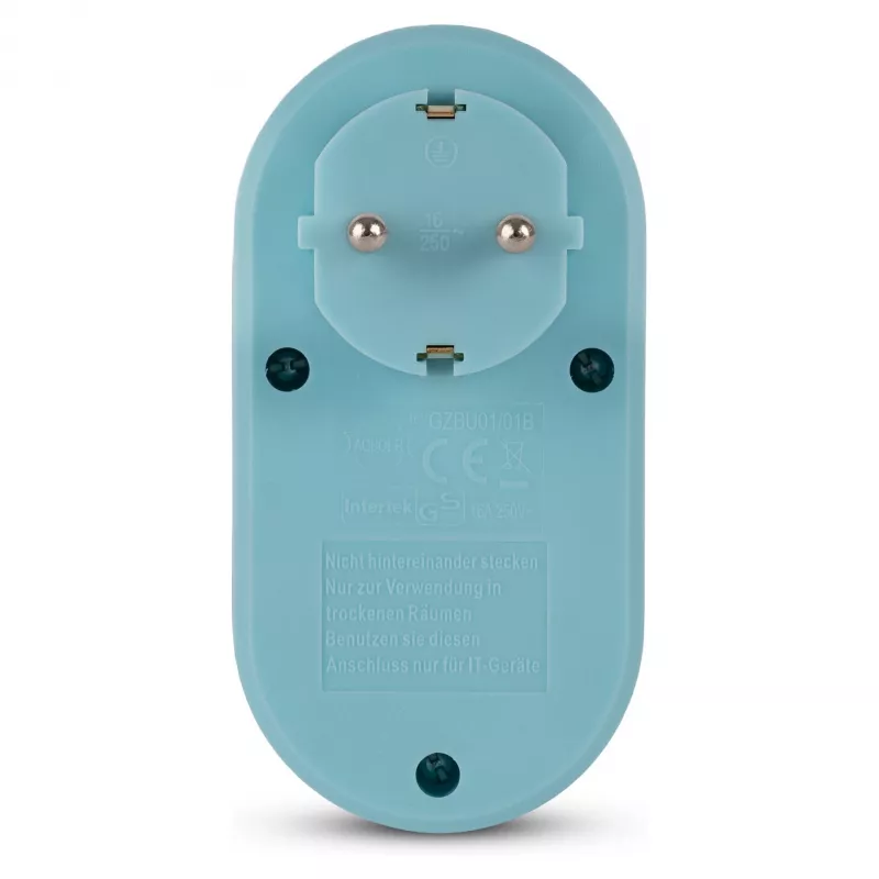 ENTAC pistorasia-adapteri 2x USB-A sininen