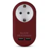 ENTAC pistorasiasovitin 2x USB-A:lla burgundi