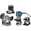 Makita RT0702CX3J reunajyrsin 710W 8mm istukka 3 alustalla MAKPAC-kotelo