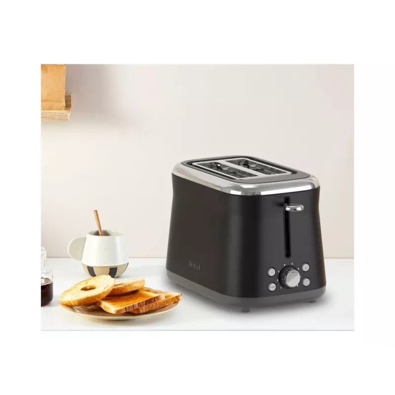 TEFAL Toaster TT7208E0 Collection Retro 850 W 2 paikkaa ruostumaton teräs musta