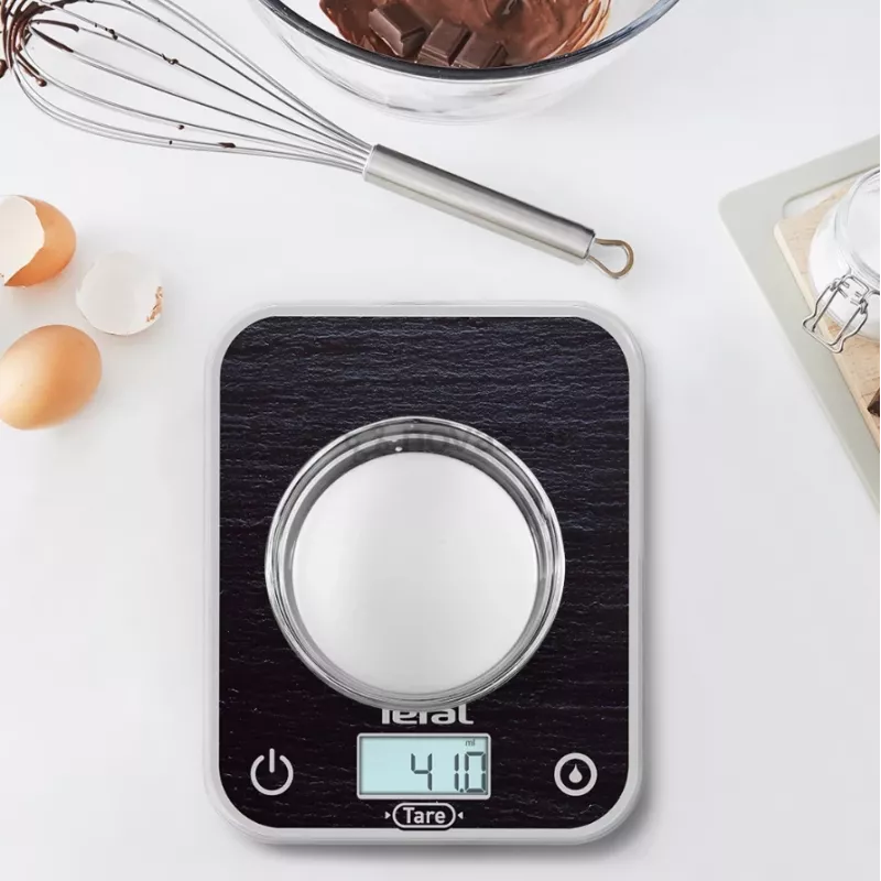 TEFAL keittiövaaka BC50D2V0 Optiss - digitaalinen LCD, 5 kg kapasiteetti, musta