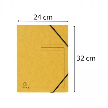 Exacompta Colorspan kuminauhalla suljettava kansio A4 keltainen 355 g/m² ilman läppiä