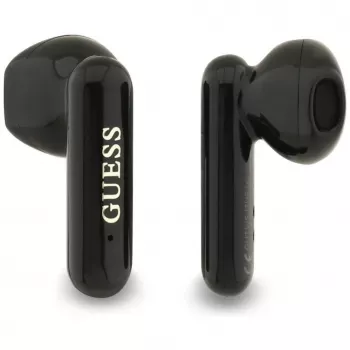 Guess 4G Metal Logo True Wireless Stereo Bluetooth-nappikuulokkeet latauskotelolla (musta)
