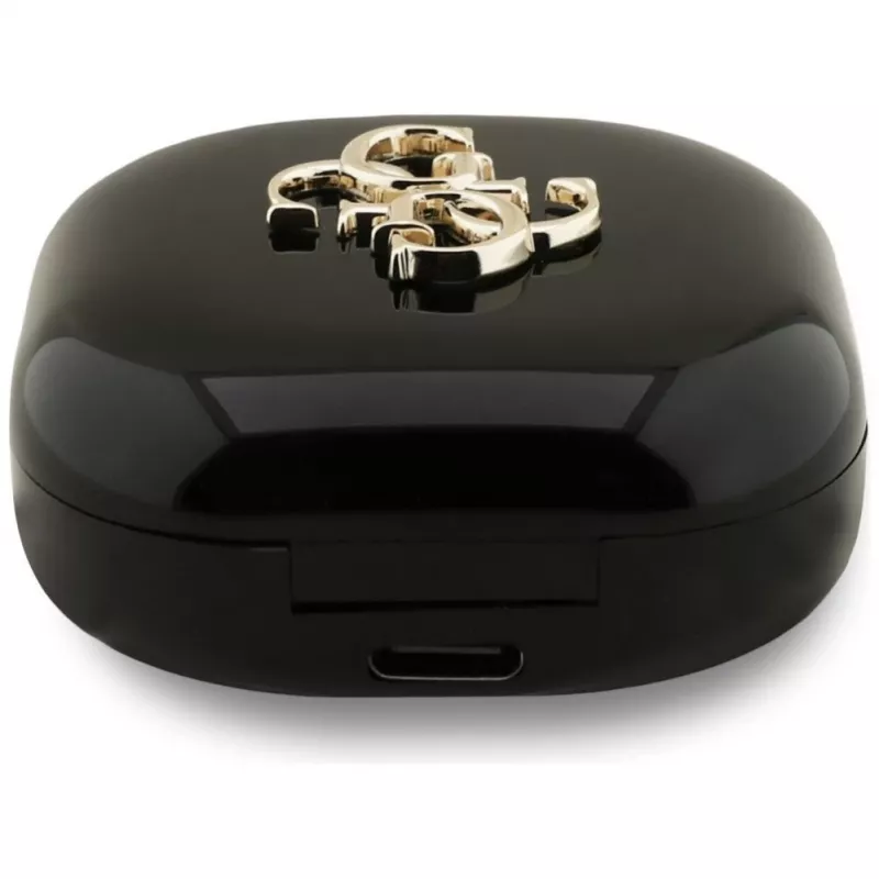 Guess 4G Metal Logo True Wireless Stereo Bluetooth-nappikuulokkeet latauskotelolla (musta)