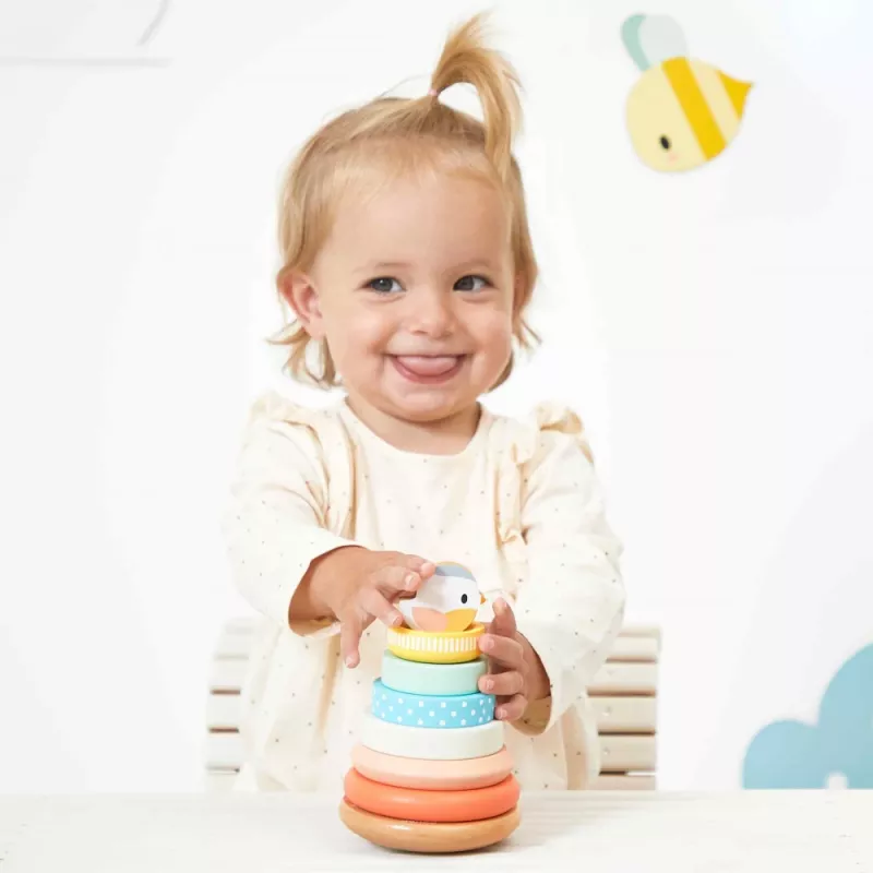Janod Pure puinen pinoamispyramidi sisäkkäiset palat 5 osaa 12 kk+