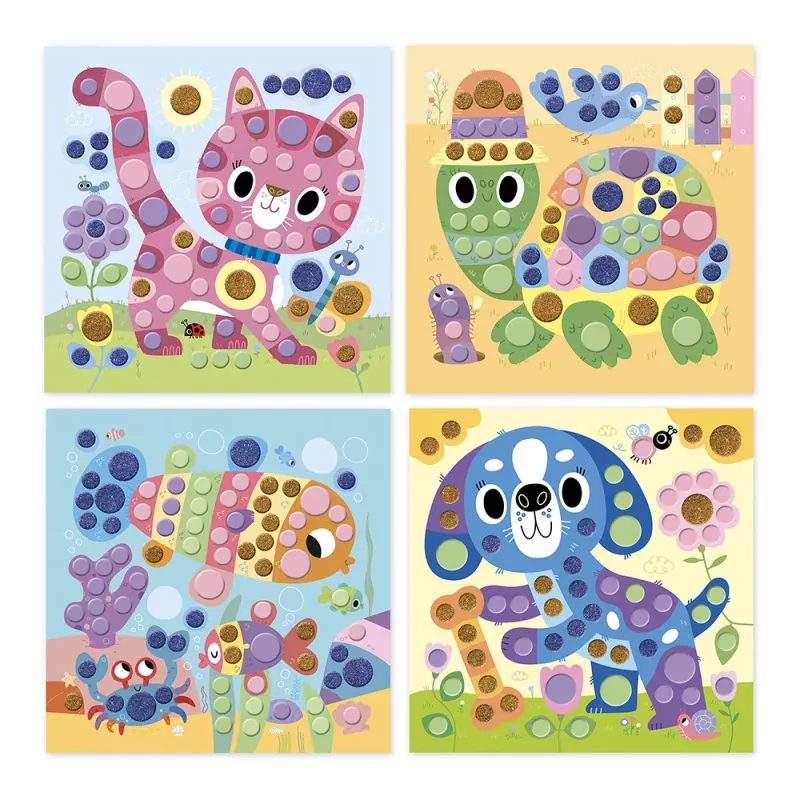 Janod My Arts & Crafts 3+ pyöreät mosaiikit luova sarja 3-vuotiaille