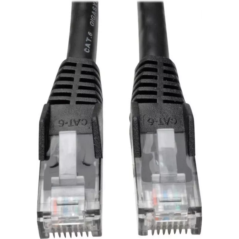 Tripp 25ft Cat6 Gigabit Snagless Molded Patch Cable RJ45 M/M musta