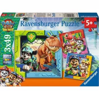 RAVENSBURGER lastenpalapeli PAW Patrol 3 Dino Movie (3 x 49 palaa)
