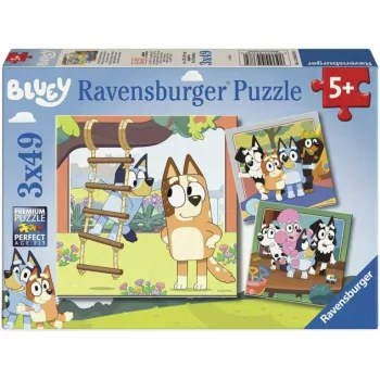 RAVENSBURGER lastenpalapeli Bluey - Creating Memories (3 x 49 palaa)