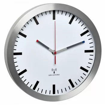 TFA 60.3528.02 radioseinäkello alumiini 300 mm x 45 mm äänetön sekuntiosoitin